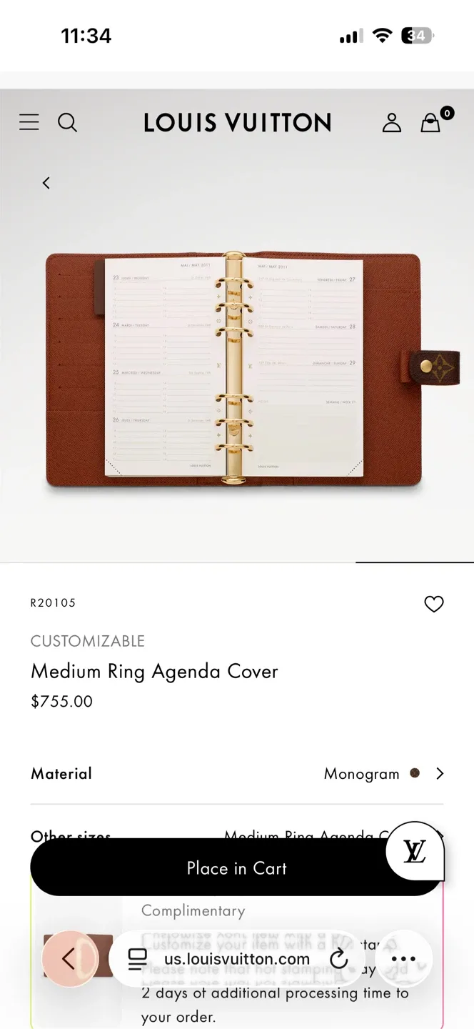 Louis Vuitton Medium Ring Agenda Cover image indicator(4)