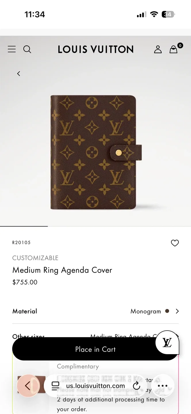 Louis Vuitton Medium Ring Agenda Cover image indicator(2)