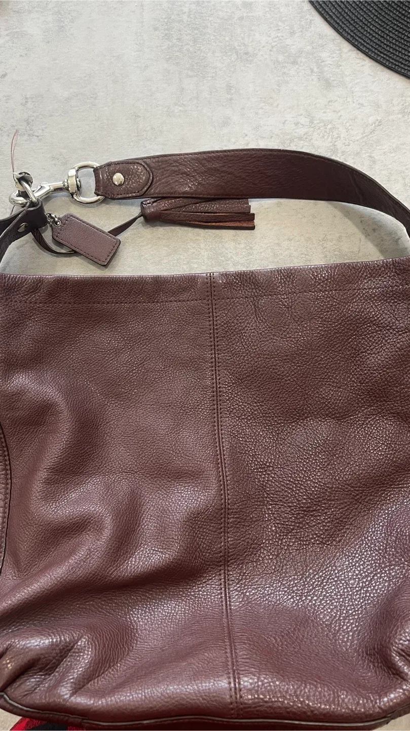 Coach Leather Hobo Bag - Burgundy image indicator(3)