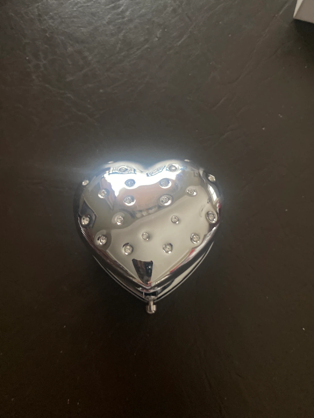 Heart-Shaped Pocket Mirror with Swarovski Crystals