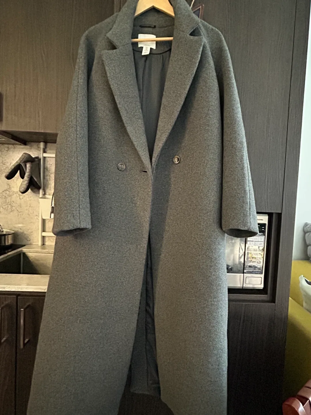 H&M Wool Blend Grey Coat - Size M
