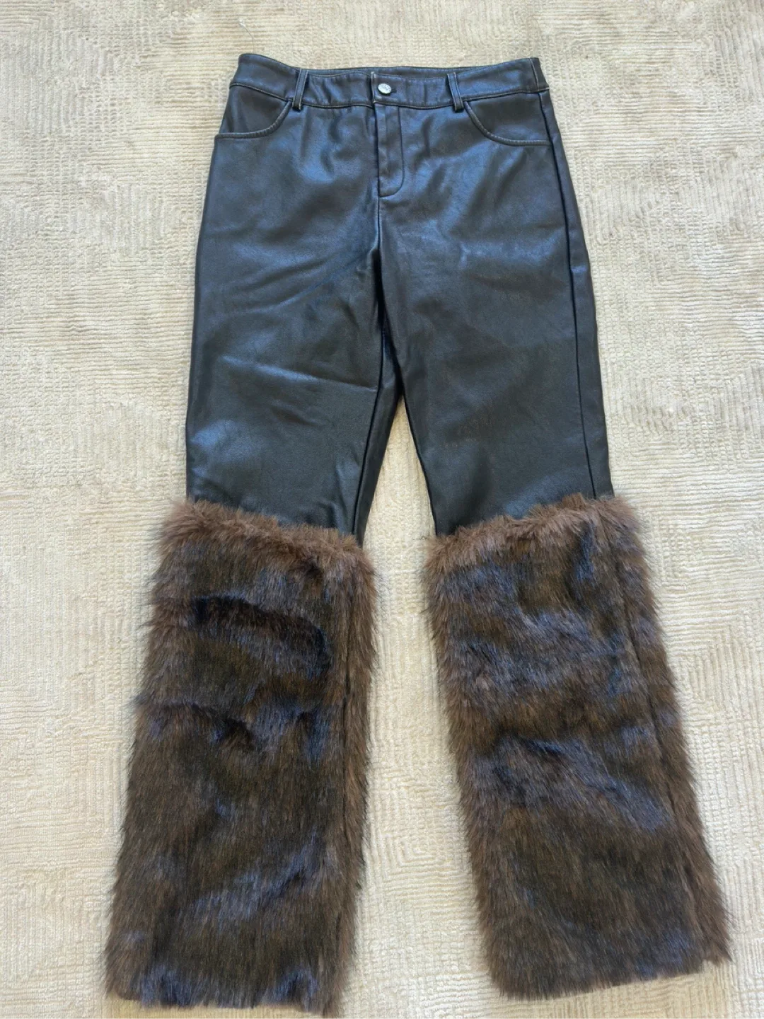 New Fashion Nova Cozy Girl Faux Leather Pants - Size M thumbnail