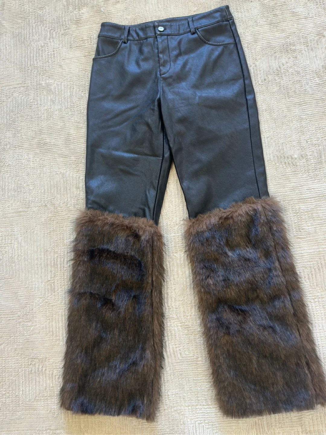 New Fashion Nova Cozy Girl Faux Leather Pants - Size M image indicator(2)