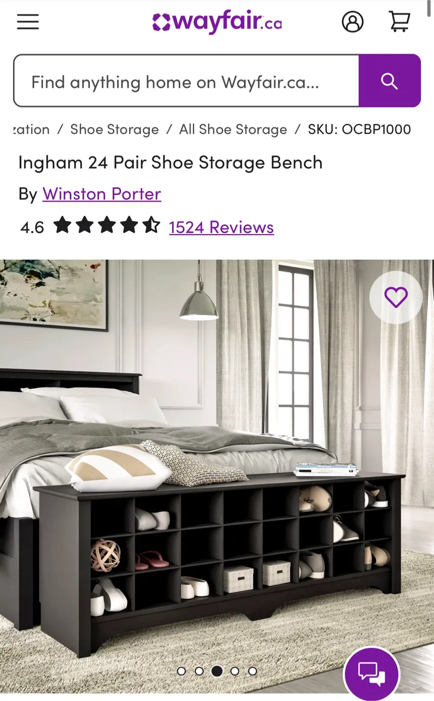 Winston Porter Ingham 24 Pair Shoe Storage Bench image indicator(6)