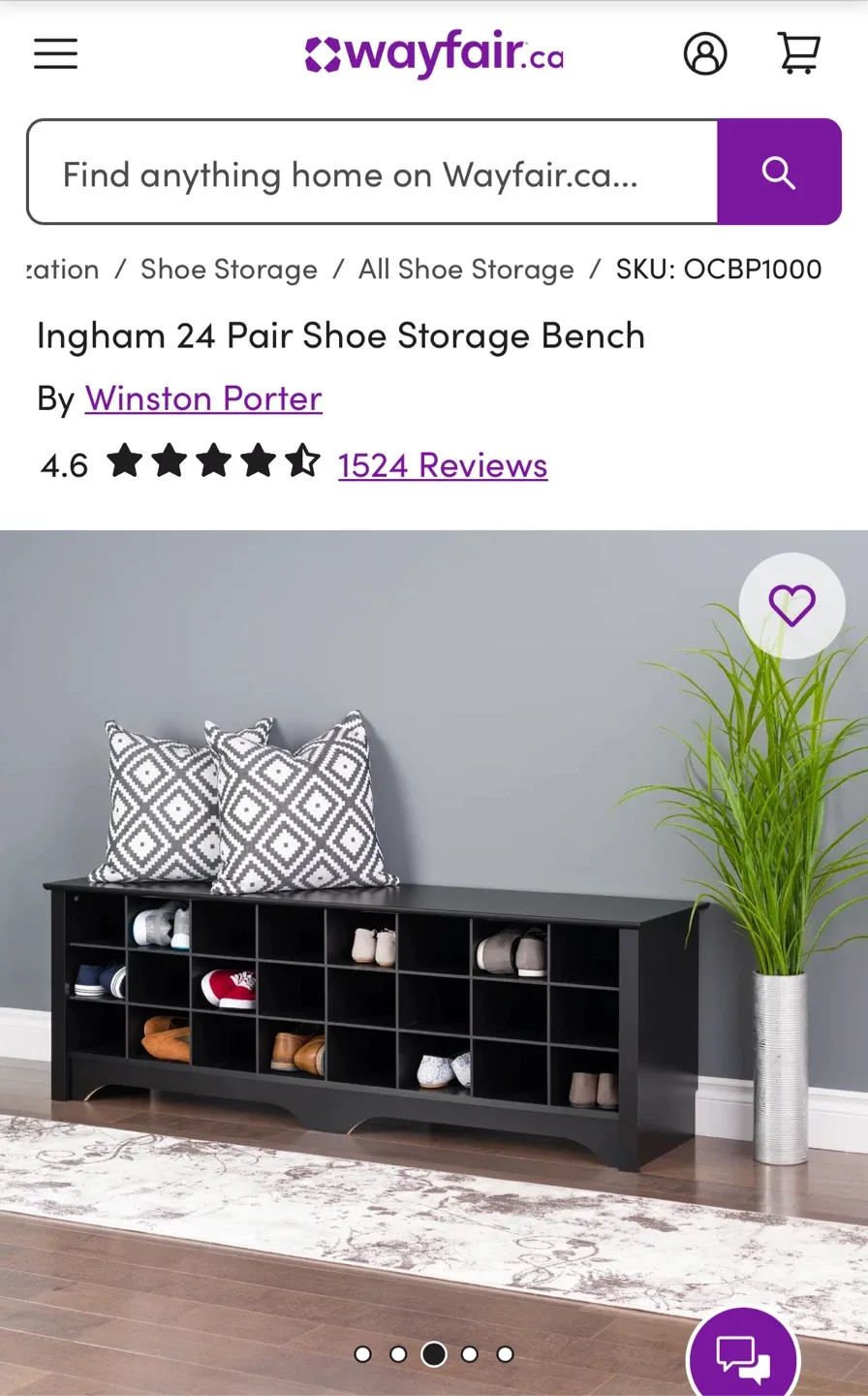 Winston Porter Ingham 24 Pair Shoe Storage Bench image indicator(7)