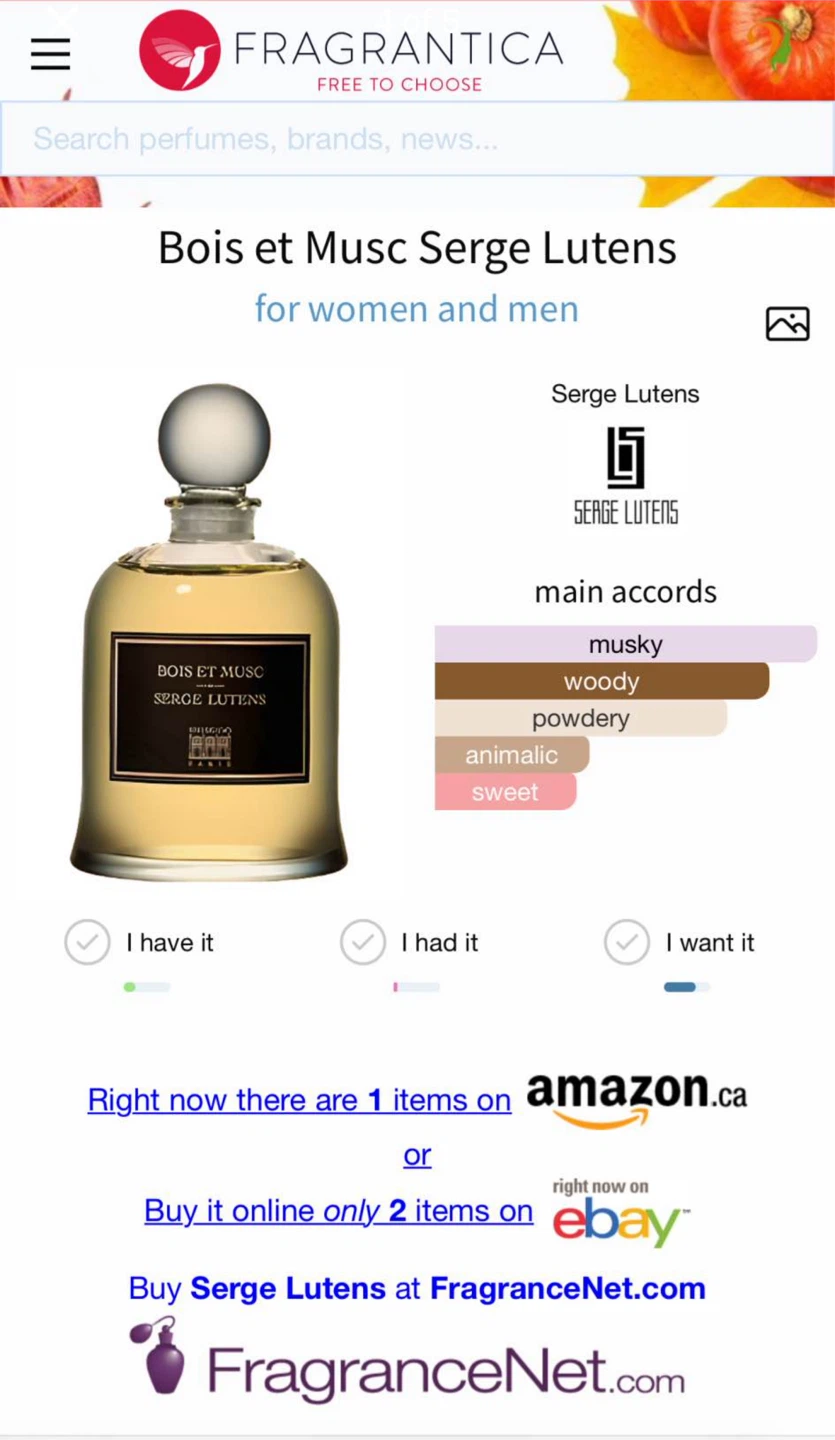 Discontinued Serge Lutens Bois et Musc 75ml - photo 4