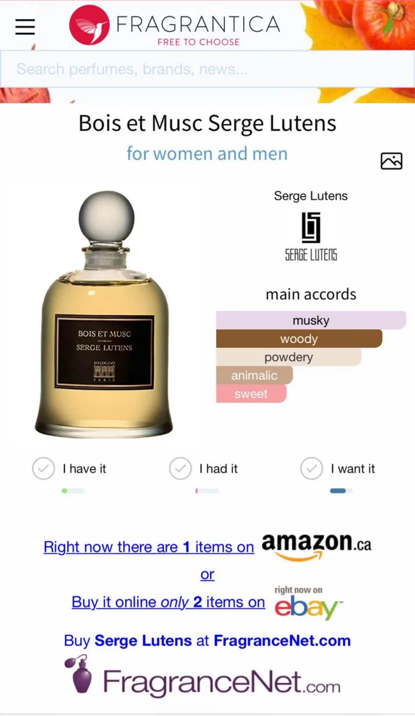 Discontinued Serge Lutens Bois et Musc 75ml image indicator(4)