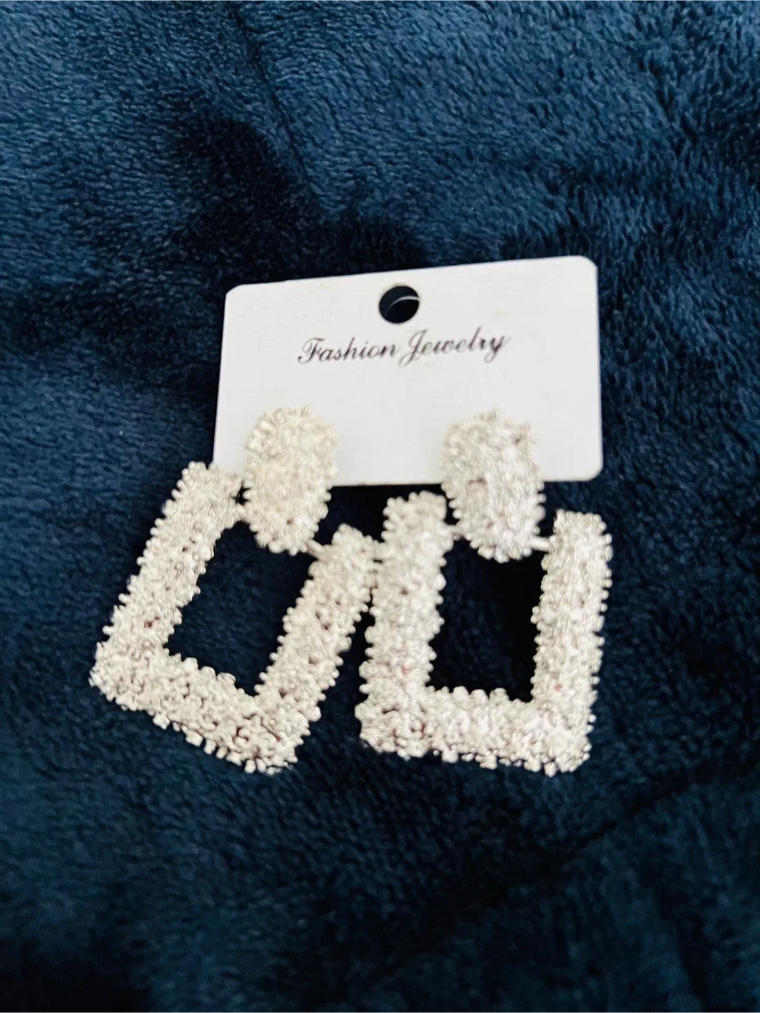 Fashion Jewelry Silver Square Earrings