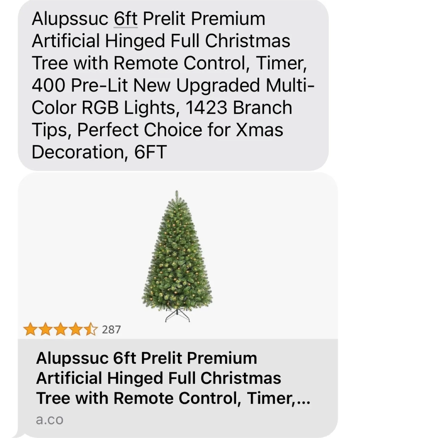 6-6.5FT PE/PVC Green Christmas Tree thumbnail