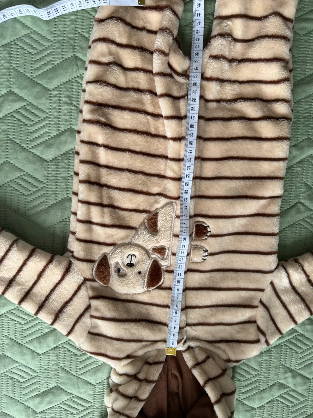 Striped Dog Plush Baby Onesie image indicator(4)