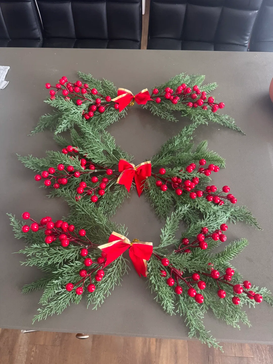 Christmas Garland with Berries & Bows