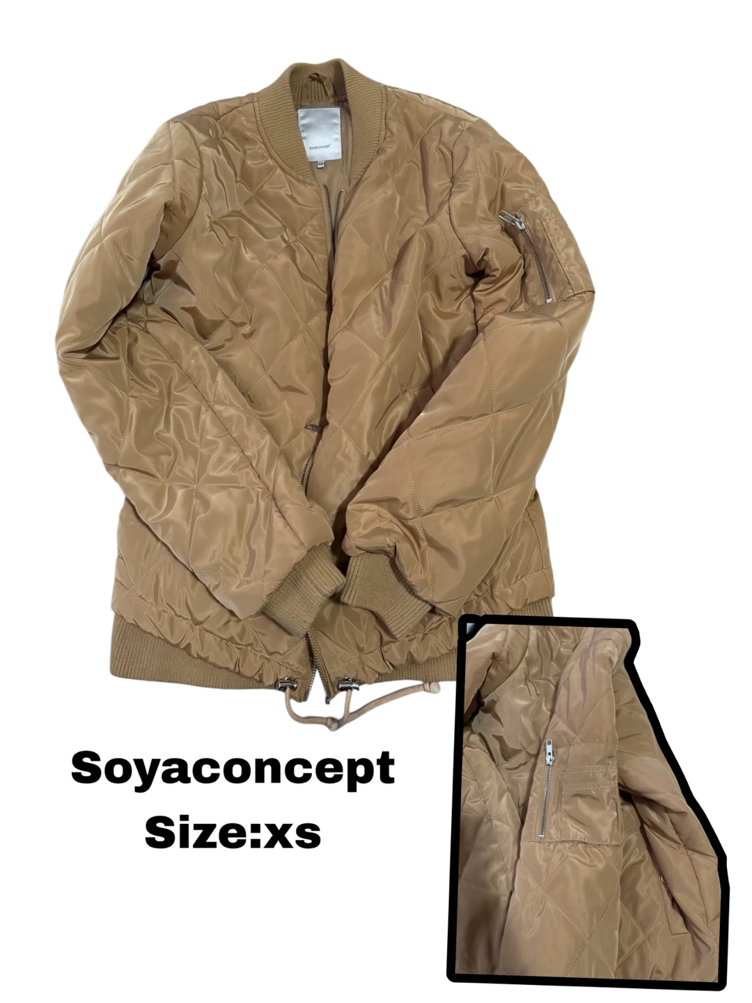 Soyaconcept Quilted Bomber Jacket - Size XS