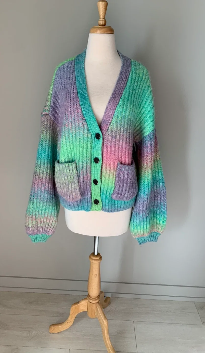 Colourful Knit Cardigan Oversized L image indicator(2)