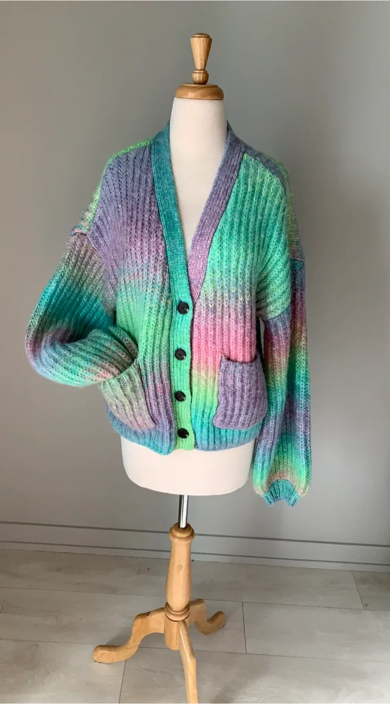 Colourful Knit Cardigan Oversized L image indicator(3)