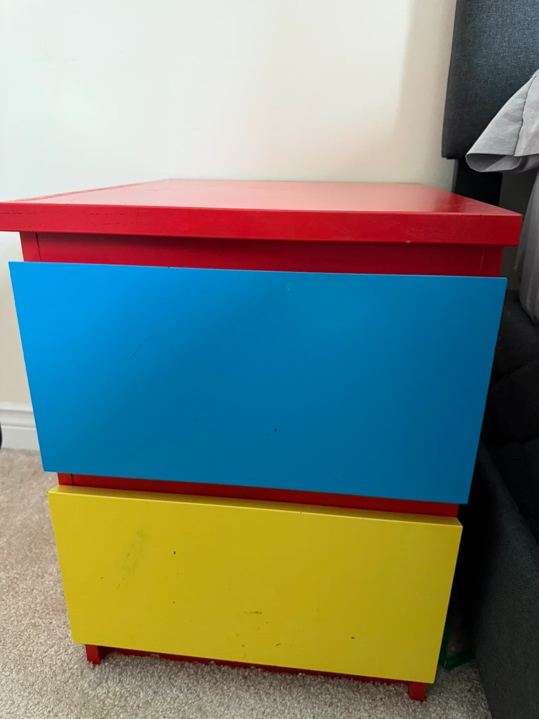 Colorful 3-Drawer Nightstand