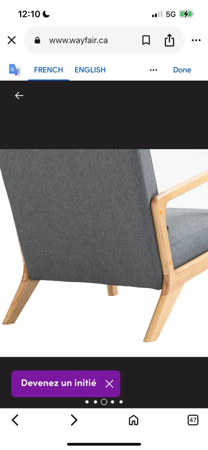 Brand New Wayfair Grey Armchair image indicator(5)
