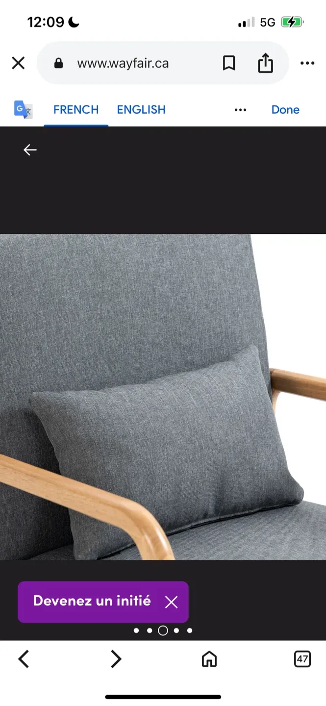 Brand New Wayfair Grey Armchair image indicator(3)