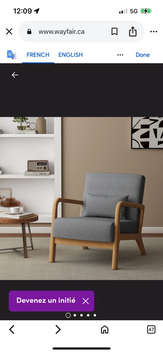 Brand New Wayfair Grey Armchair