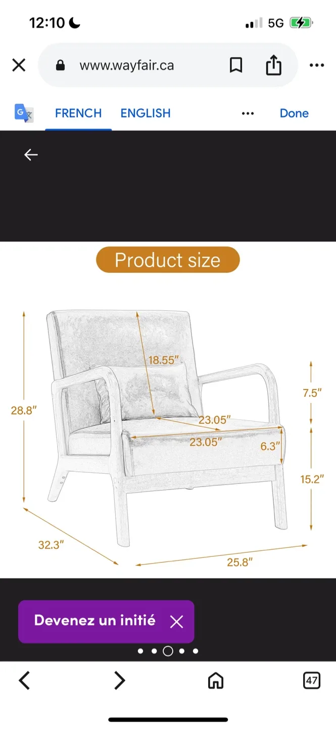 Brand New Wayfair Grey Armchair image indicator(4)