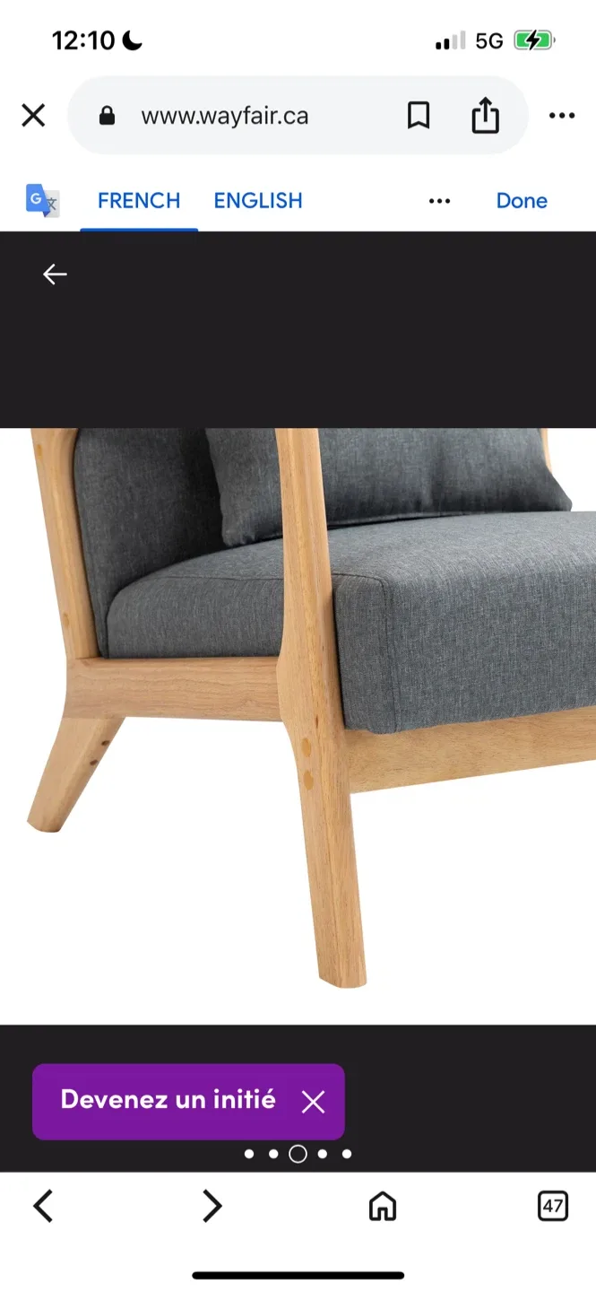 Brand New Wayfair Grey Armchair image indicator(6)