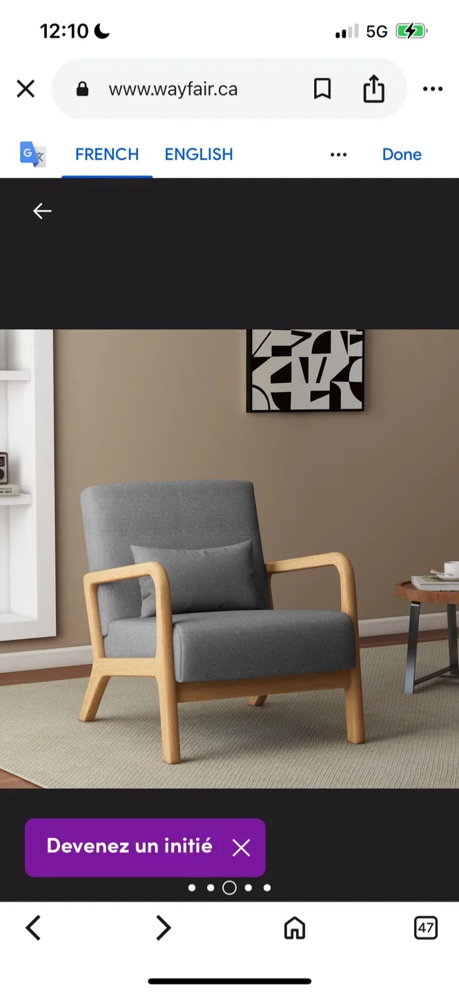 Brand New Wayfair Grey Armchair image indicator(7)