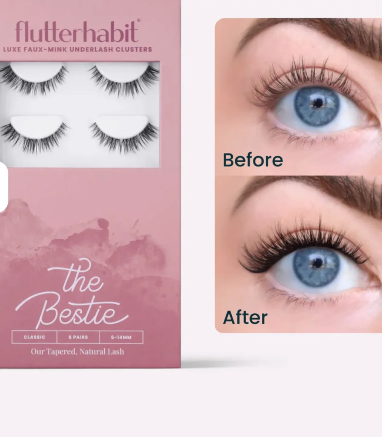 Flutterhabit The Bestie Luxe Faux-Mink Underlash Clusters image indicator(4)