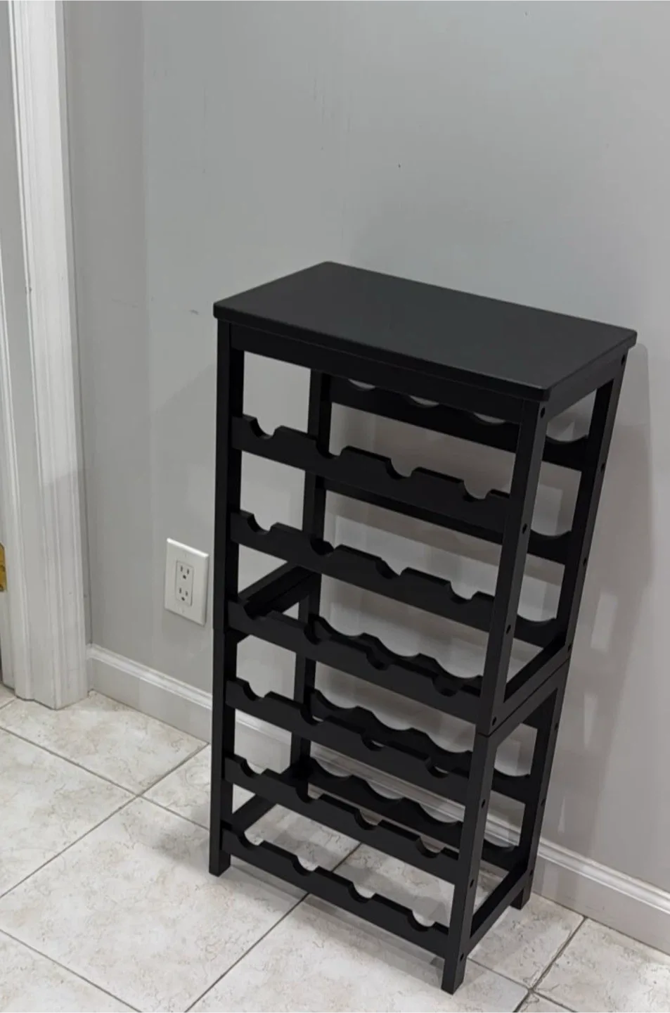 VASMIA 6-Tier Black Wine Rack image indicator(2)