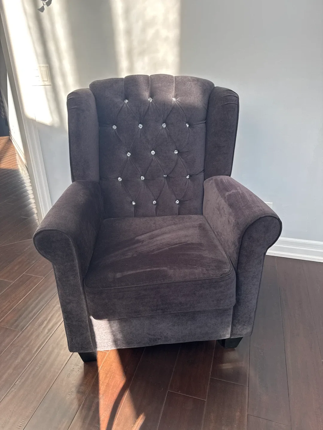 Upholstered Accent Chair - Dark Grey Set of 2