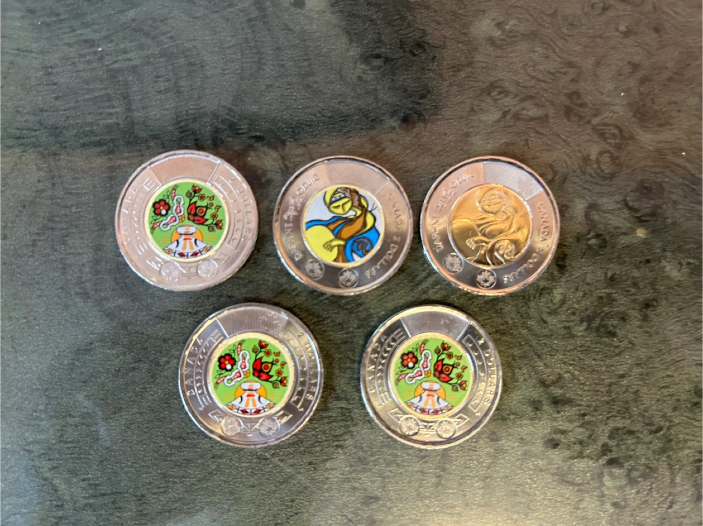 Canadian Toonies - Coloured Designs