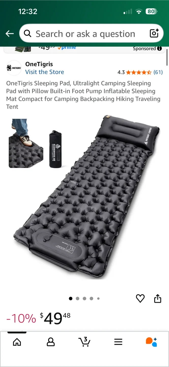 OneTigris BlackCrystal Air Inflatable Mattress thumbnail