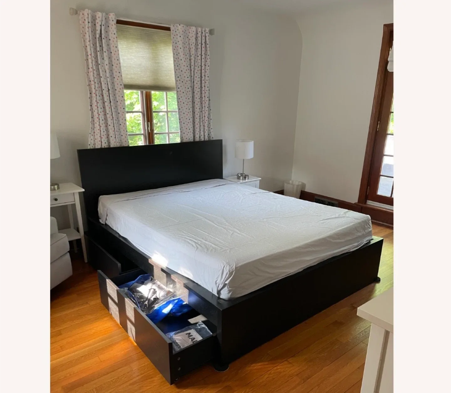 Black Bed Frame with Storage Drawers