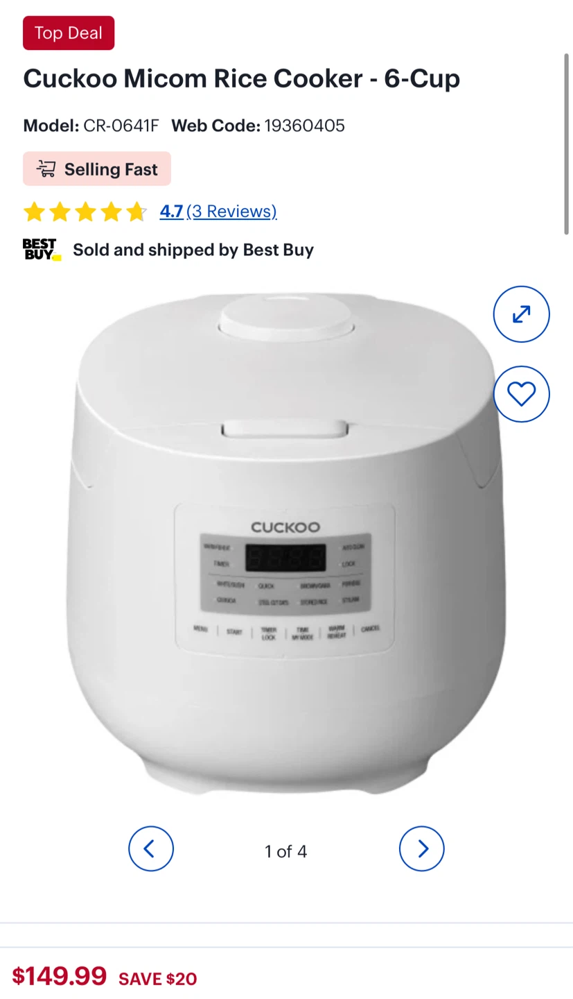 Cuckoo Micom Rice Cooker - 6 Cup - photo 2