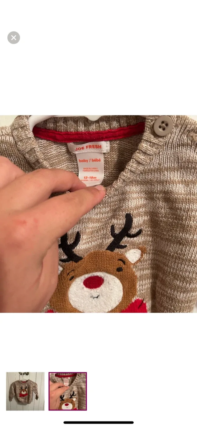Joe Fresh Baby Reindeer Sweater - 12-18 Months image indicator(2)