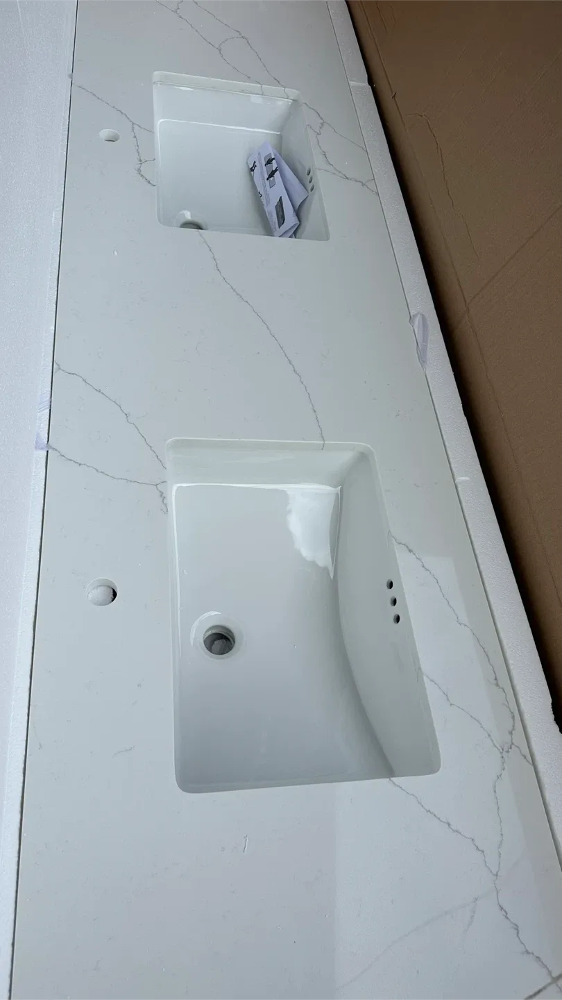 Double Sink Vanity Top - White