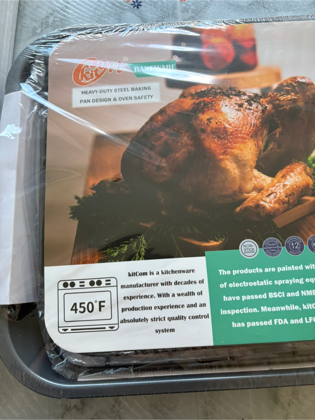 Kitcom Nonstick Roasting Pan with Rack – Gray (Brand New) - photo 2