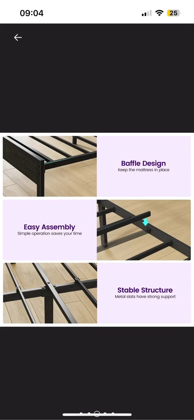 Bed Frame with LED Lights & USB Ports image indicator(4)