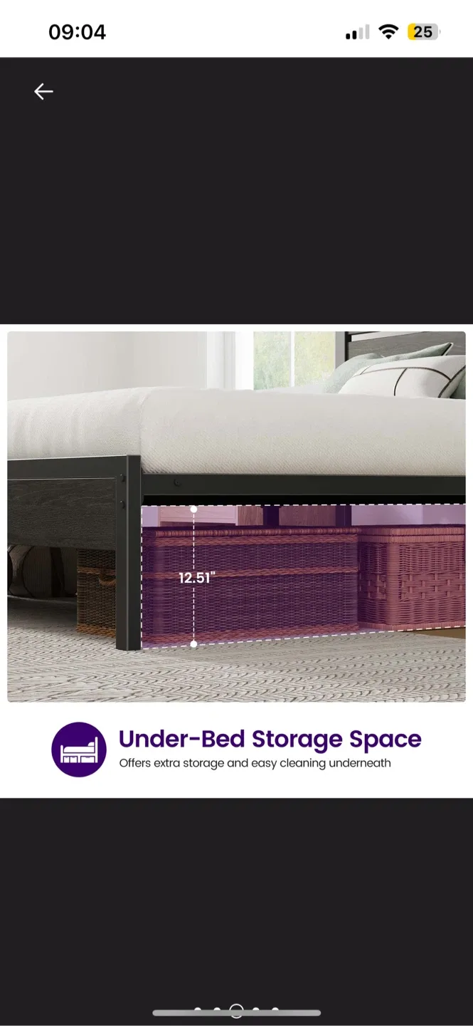 Bed Frame with LED Lights & USB Ports image indicator(5)