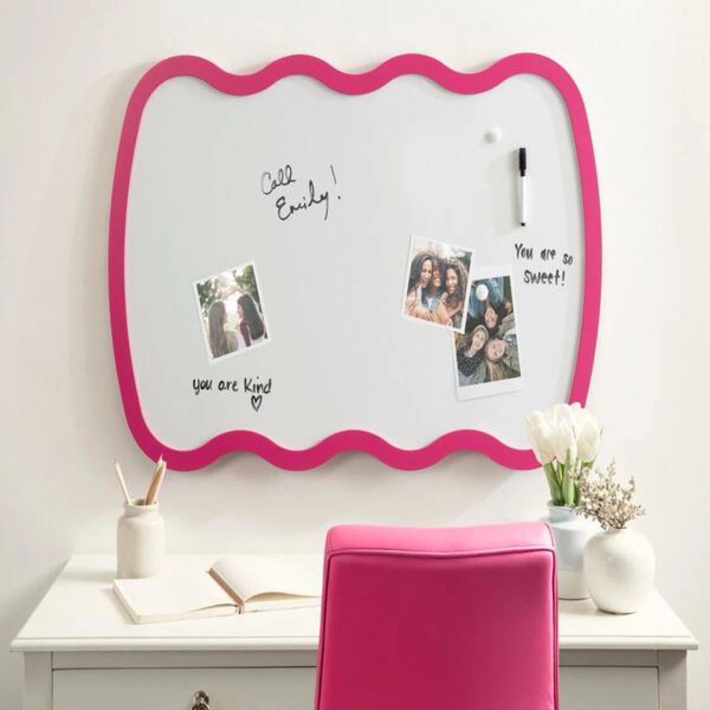 Pottery Barn Kids Pink Wavy Whiteboard - photo 2