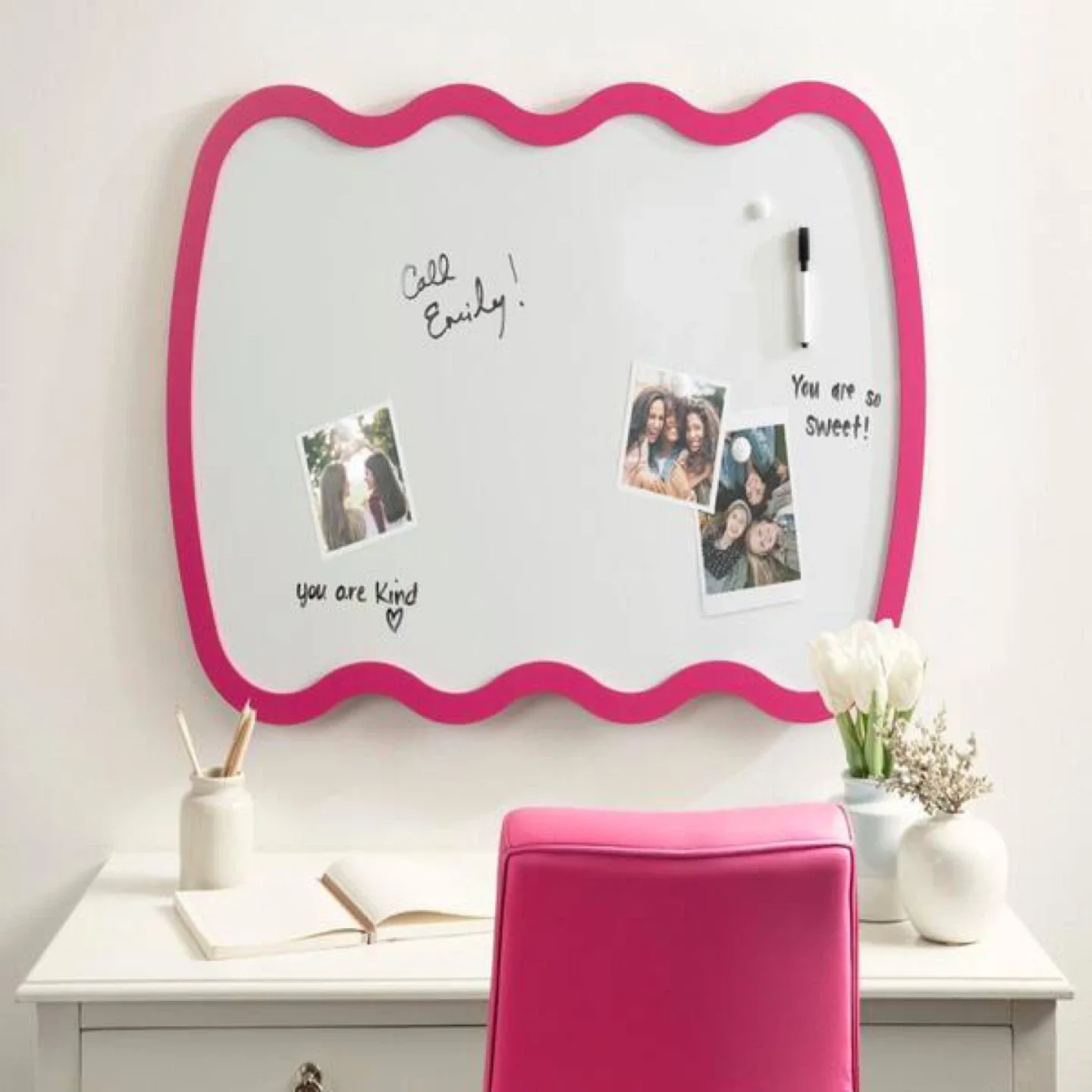 Pottery Barn Kids Pink Wavy Whiteboard image indicator(2)