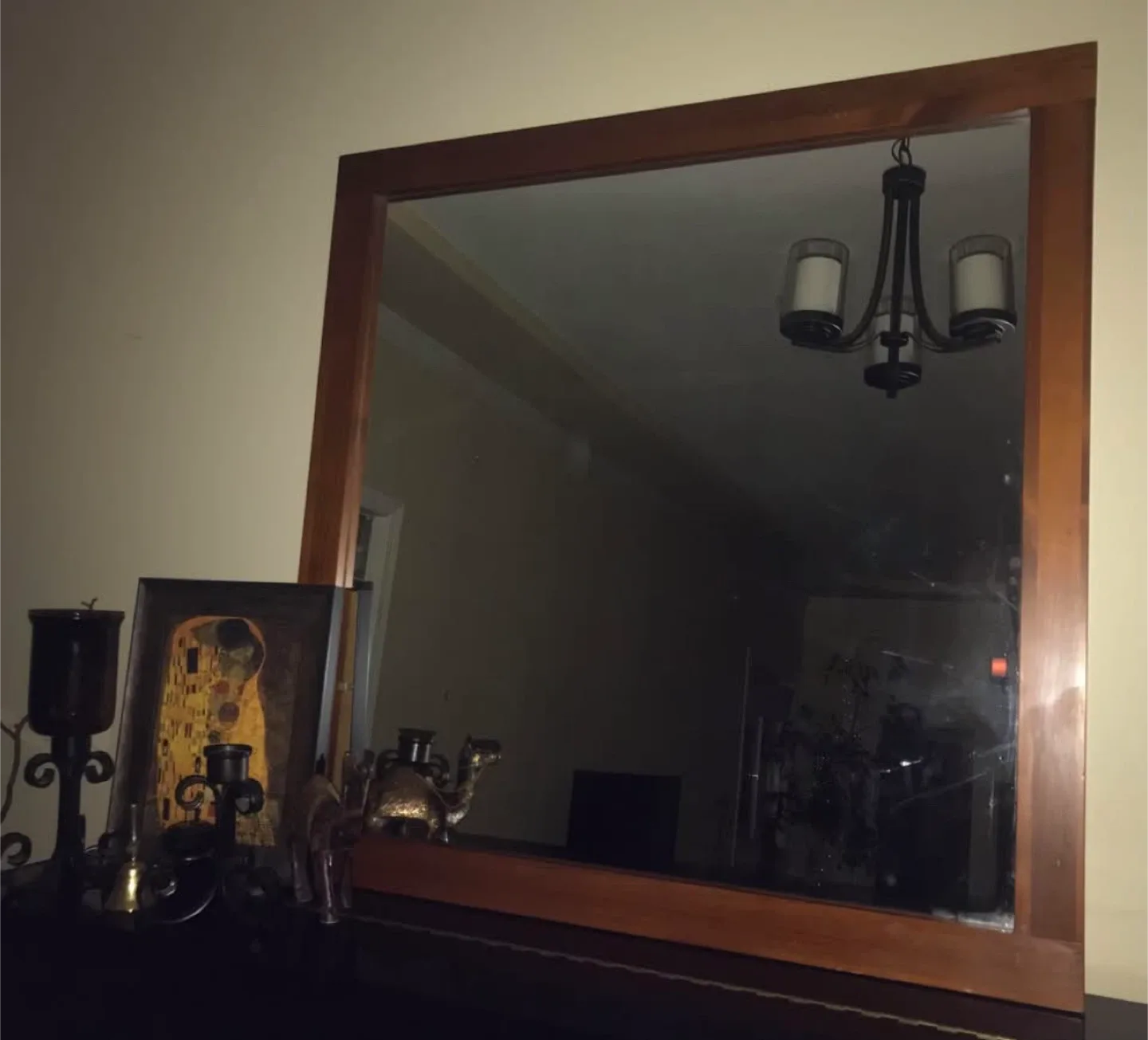 Large Wood Framed Mirror image indicator(2)