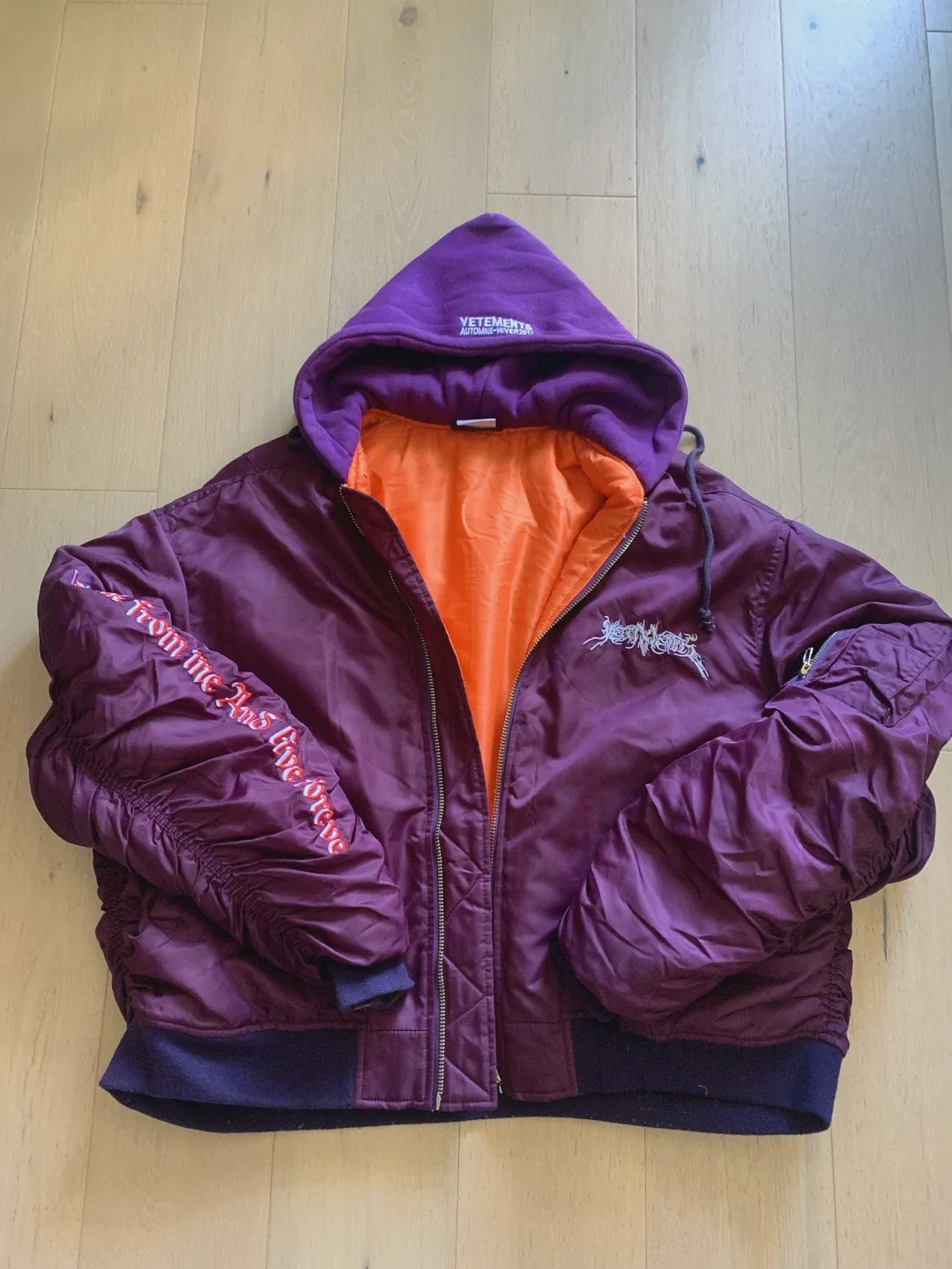 Purple Oversize Bomber Jacket thumbnail