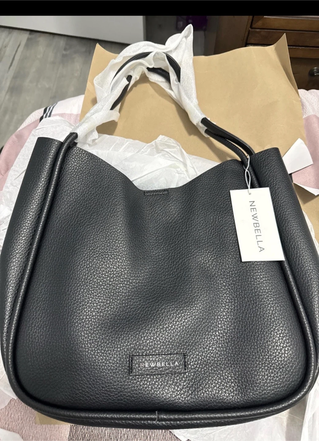Newbella Black Leather Handbag - New with Tags