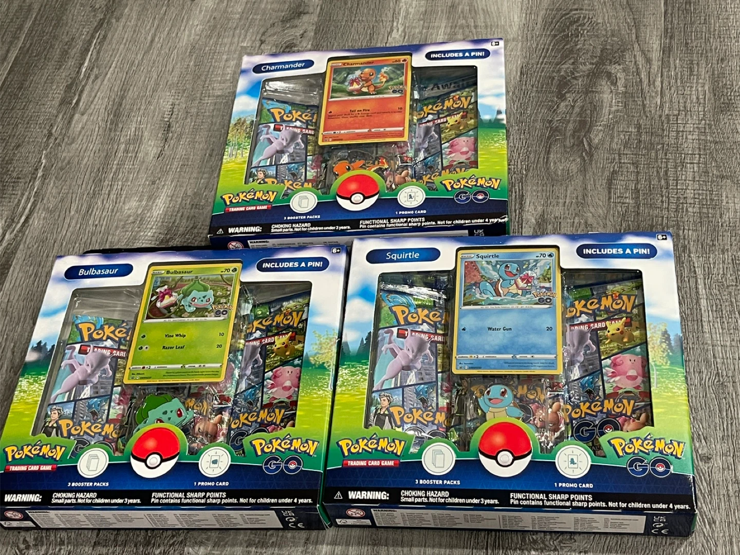 Bundle of Pokemon GO Starter Pin Collection Boxes