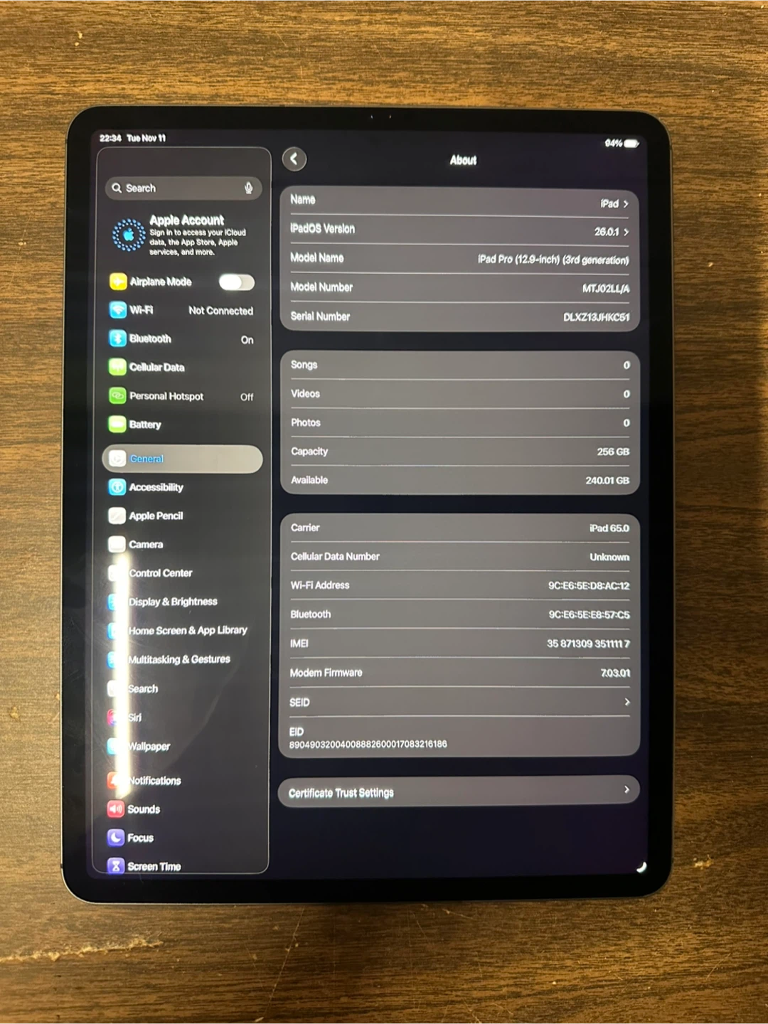 IPad Pro 3rd Gen 12.9 Inch