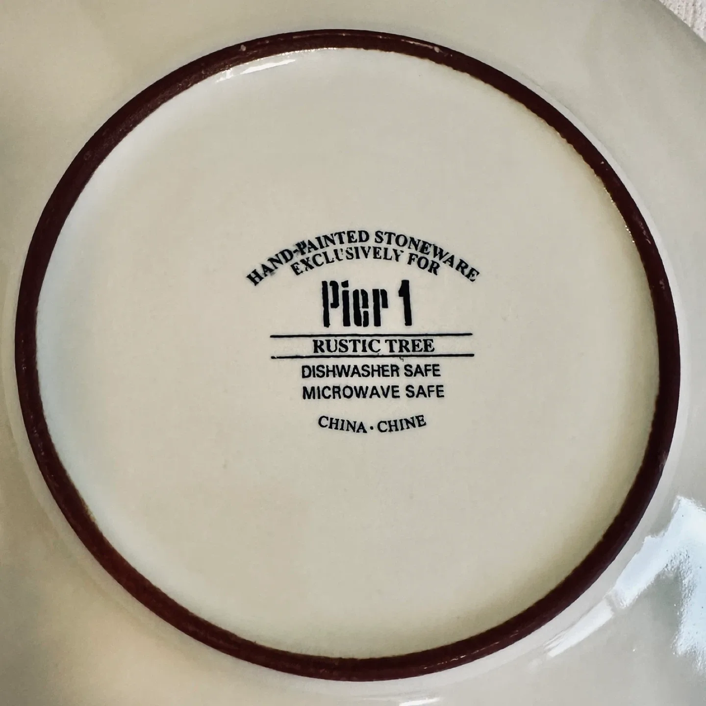 Set of 6 - Pier 1 “Rustic Tree” Hand Painted Stoneware Plates… image indicator(6)