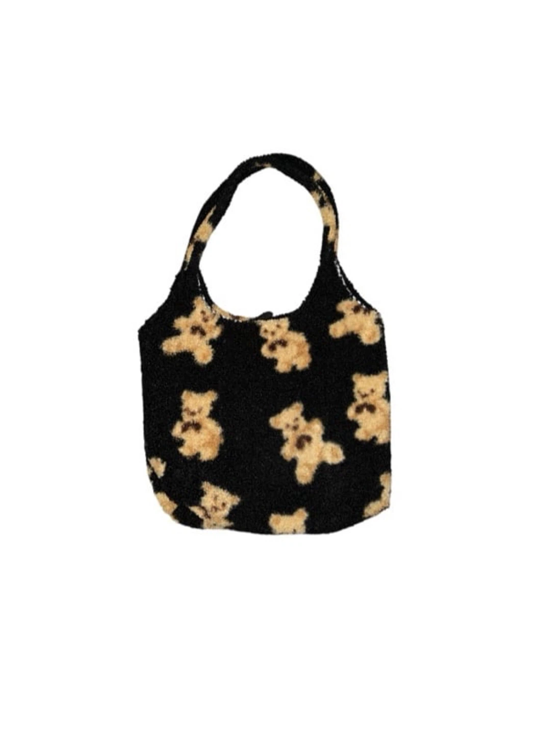 [SET] Teddy Bear Print Bucket Hat & Plush Tote Bag - photo 3