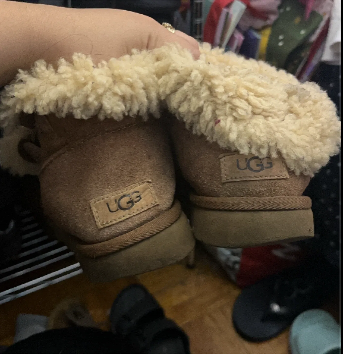 UGG Brown Suede Shearling Lined Boots - Size 7 image indicator(3)