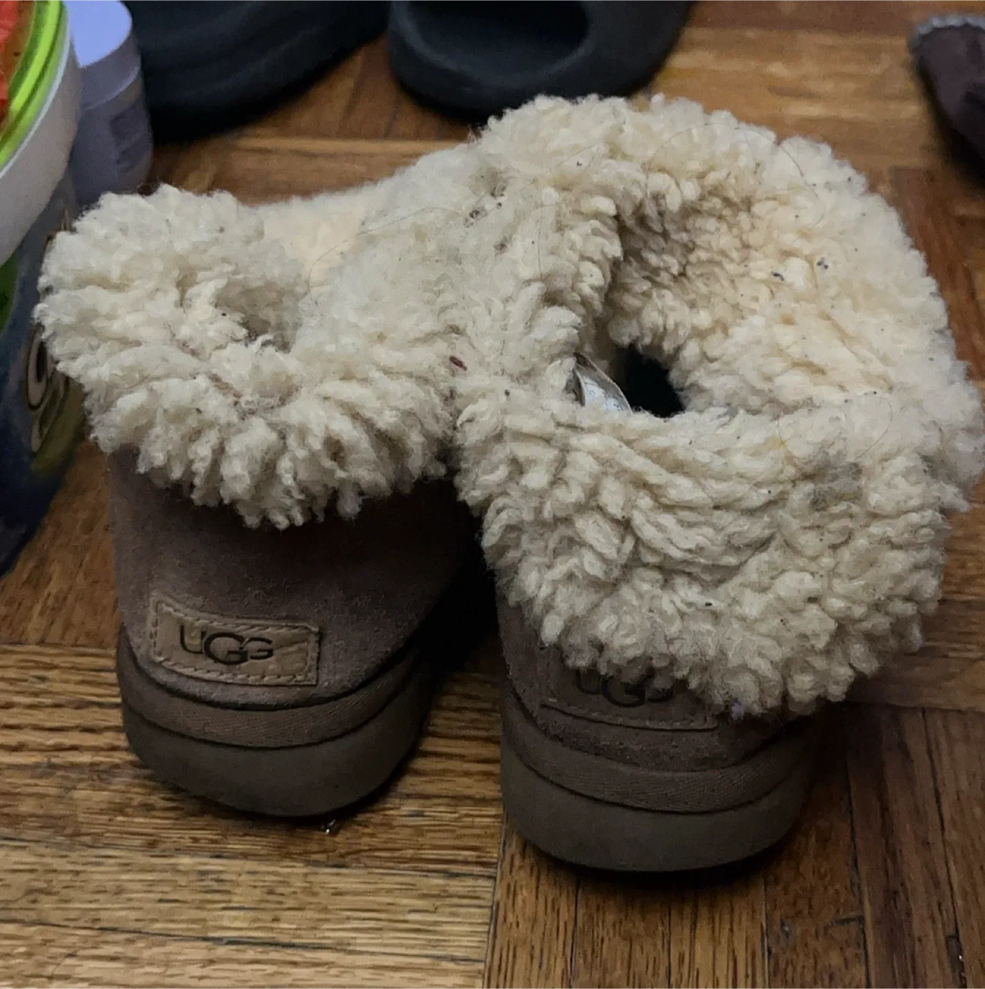 UGG Brown Suede Shearling Lined Boots - Size 7 image indicator(5)