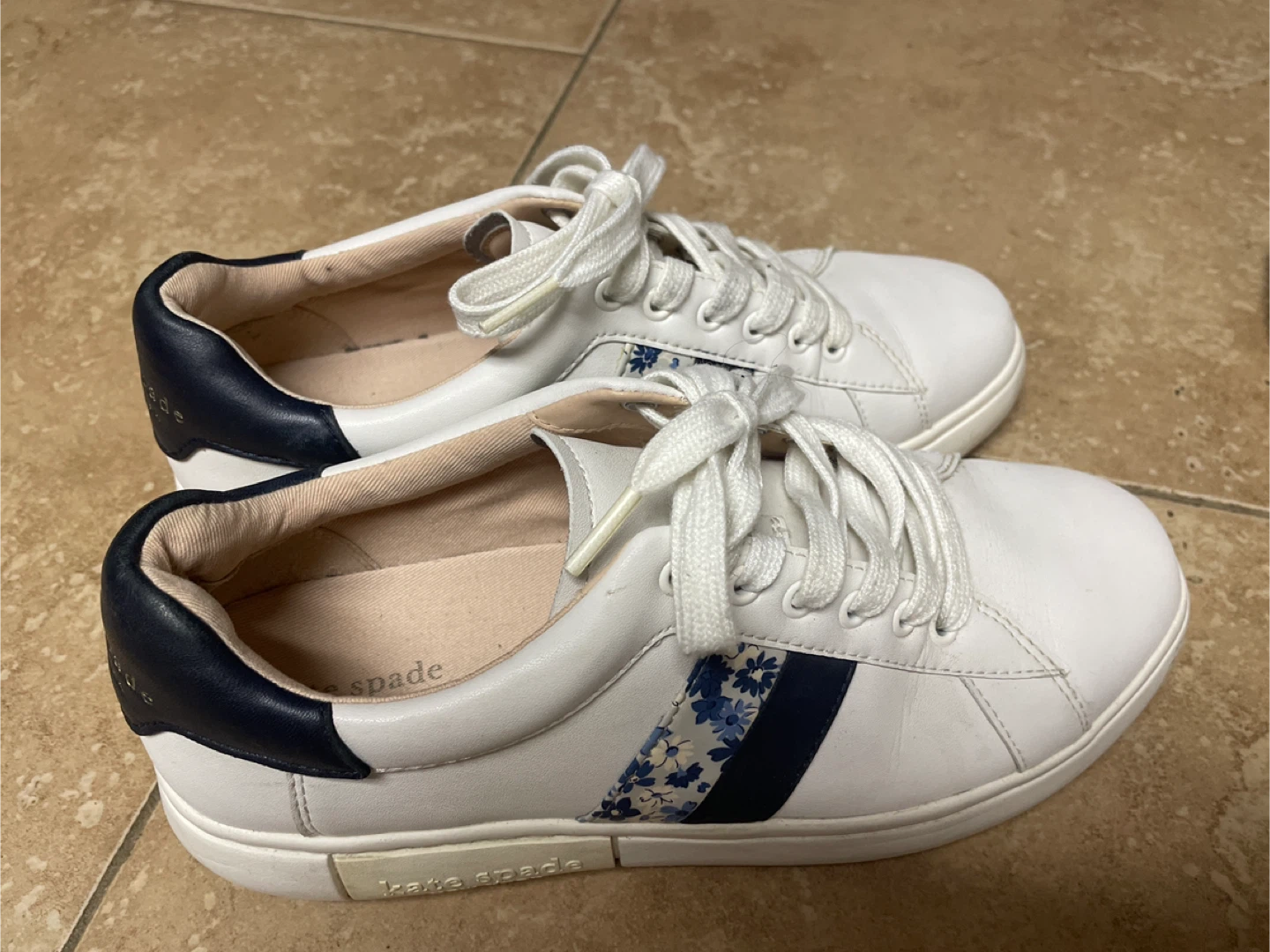 Kate Spade White Leather Sneakers - Size 8