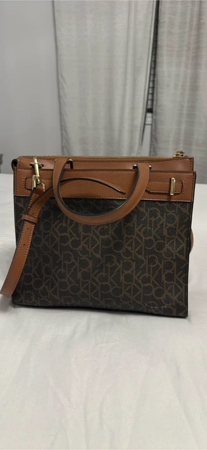 Calvin Klein Brown Monogram Tote Bag image indicator(3)